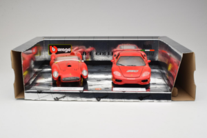 Ferrari Gift Set 250 Testa Rossa & 360 Modena Challenge Roșu Bburago 1:18 GC001 Metal