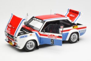 Fiat 131 Abarth Fiat France #9 J-C. Andruet / C. Delferrier Winner Rally Sanremo 1977 Kyosho 1:18 08375A Metal - imaginea 2 din 8