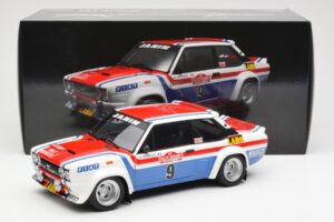 Fiat 131 Abarth Fiat France #9 J-C. Andruet / C. Delferrier Winner Rally Sanremo 1977 Kyosho 1:18 08375A Metal - imaginea 8 din 8
