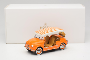 Fiat 500 Jolly Portocaliu Norev 1:18 187791 Metal - imaginea 6 din 6