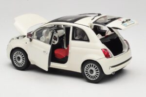 Fiat 500 Alb Mondo Motors 1:18 500291 Metal - imaginea 5 din 8