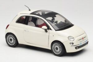 Fiat 500 Alb Mondo Motors 1:18 500291 Metal - imaginea 6 din 8