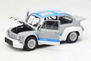 Fiat Abarth 1000 TCR Gri Mat Dungi Albastre AUTOart 1:18 72642 Metal - imaginea 2 din 8
