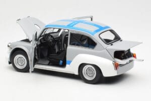 Fiat Abarth 1000 TCR Gri Mat Dungi Albastre AUTOart 1:18 72642 Metal - imaginea 5 din 8