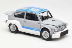 Fiat Abarth 1000 TCR Gri Mat Dungi Albastre AUTOart 1:18 72642 Metal - imaginea 6 din 8