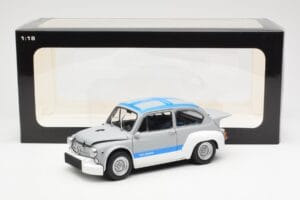 Fiat Abarth 1000 TCR Gri Mat Dungi Albastre AUTOart 1:18 72642 Metal - imaginea 8 din 8