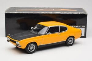 Ford Capri 2600 RS Signal Galben Cu Negru Minichamps 1:18 180089070 Metal - imaginea 8 din 8