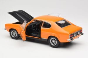 Ford Capri Mk1 RS 2600 Signal Orange Negru Minichamps 1:18 150089077 Metal - imaginea 5 din 8