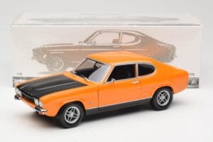 Ford Capri Mk1 RS 2600 Signal Orange Negru Minichamps 1:18 150089077 Metal - imaginea 8 din 8