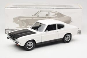 Ford Capri Mk1 RS 2600 Alb Negru Minichamps 1:18 150089078 Metal - imaginea 8 din 8