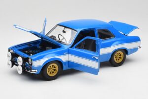 Ford Escort Mk1 RS 1600 Albastru Alb Dungi Minichamps 1:18 100688102 Metal - imaginea 2 din 8