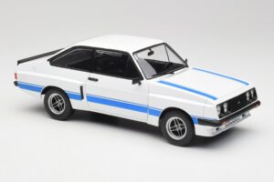 Ford Escort Mk2 RS 2000 X-Pack Diamond Alb & Albastru Stripe MCG 1:18 MCG18350 Metal - imaginea 4 din 6