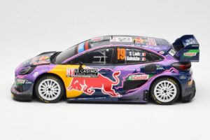 Ford Puma Rally1 #19 S. Loeb / I. Galmiche Rally Monte Carlo Winner 2022 IXO 1:18 18RMC110 Metal - imaginea 3 din 6