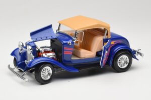 Ford Roadster Street Rod Albastru with Fire Road Signature 1:18 92249 Metal - imaginea 2 din 8