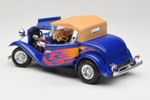 Ford Roadster Street Rod Albastru with Fire Road Signature 1:18 92249 Metal - imaginea 5 din 8
