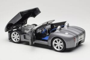 Shelby Cobra Cabriolet Grey Metallic Hot Wheels 1:18 G7220 Metal - imaginea 5 din 8