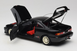 Honda Integra Type R DC2 Pre-Facelift Flamenco Black Pearl MotorHelix 1:18 M85203 Metal - imaginea 5 din 8
