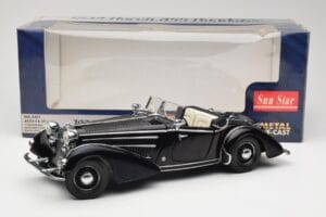 Horch 855 Roadster Negru Sun Star 1:18 2401 Metal - imaginea 8 din 8