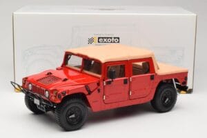 Hummer H1 Soft Top Roșu Exoto 1:18 01805 Metal - imaginea 8 din 8