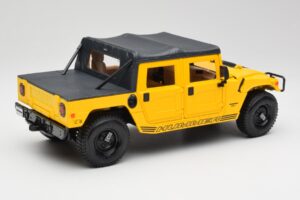 Hummer H1 Soft Top Galben Maisto 1:18 56041 Metal - imaginea 3 din 8