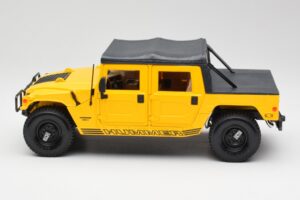 Hummer H1 Soft Top Galben Maisto 1:18 56041 Metal - imaginea 4 din 8