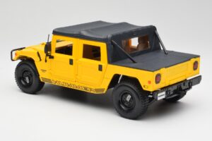 Hummer H1 Soft Top Galben Maisto 1:18 56041 Metal - imaginea 7 din 8