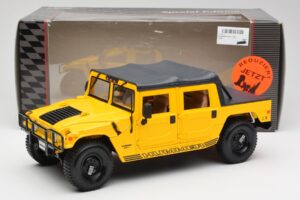 Hummer H1 Soft Top Galben Maisto 1:18 56041 Metal - imaginea 8 din 8