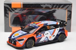 Hyundai i20 N Rally1 #11 T. Neuville / M. Wydaeghe Rally Sweden 2024 IXO 1:18 18RMC201 Metal - imaginea 6 din 6
