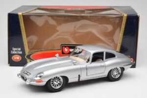 Jaguar E-Type Series 1 Argintiu Bburago 1:18 3018-M2 Metal - imaginea 8 din 8
