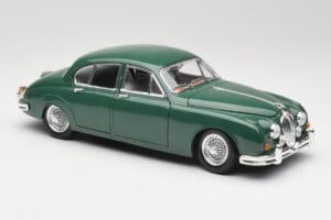 Jaguar Mark II British Racing Verde & Interior Albastru Maisto 1:18 59001 Metal - imaginea 6 din 8