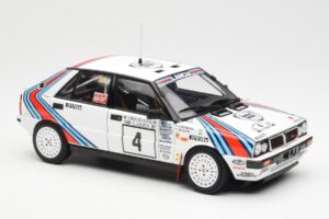 Lancia Delta HF 4WD #4 M. Alen / I. Kivimaki Martini Rally 1000 Lakes 1987 Kyosho 1:18 08960B Metal - imaginea 6 din 8