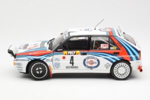 Lancia Delta HF Integrale Evo Martini #4 D. Auriol / B. Occelli Winner Rally Monte Carlo 1992 Kyosho 1:18 08348A Metal - imaginea 4 din 8