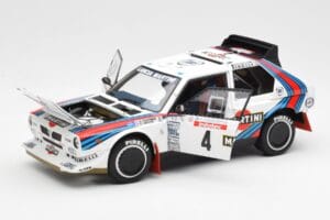 Lancia Delta S4 Martini #4 H. Toivonen / S. Cresto Rally Tour de Corse 1986 AUTOart 1:18 88620 Metal - imaginea 2 din 8