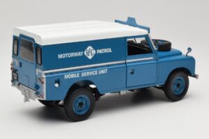 Land Rover Series III 109 Soft Top Motorway Patrol Albastru Eagles Race 1:18 4403 Metal - imaginea 3 din 8