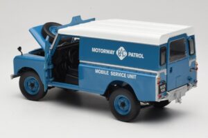 Land Rover Series III 109 Soft Top Motorway Patrol Albastru Eagles Race 1:18 4403 Metal - imaginea 5 din 8