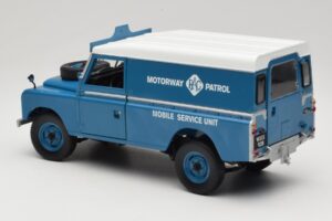 Land Rover Series III 109 Soft Top Motorway Patrol Albastru Eagles Race 1:18 4403 Metal - imaginea 7 din 8