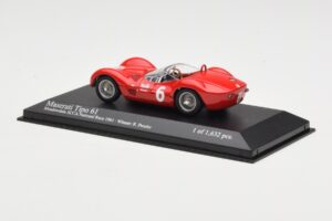 Maserati Tipo 61 #6 R. Penske SCCA National Race Meadowdale 1961 Minichamps 1:43 400611206 Metal - imaginea 3 din 4