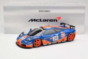 McLaren F1 GTR Gulf Racing #33 S. Bellm / A. Weaver / J. Lehto 24 Hours of Le Mans 1996 Minichamps 1:18 530133633 Metal - imaginea 8 din 8