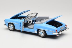Mercedes 190 SL W121 Albastru Deschis Norev 1:18 183400 Metal - imaginea 5 din 8