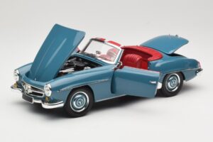 Mercedes 190 SL W121 Albastru Minichamps 1:18 103037033 Metal - imaginea 2 din 8
