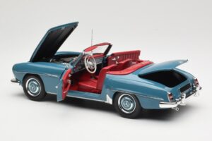 Mercedes 190 SL W121 Albastru Minichamps 1:18 103037033 Metal - imaginea 5 din 8