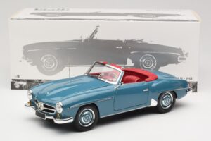 Mercedes 190 SL W121 Albastru Minichamps 1:18 103037033 Metal - imaginea 8 din 8