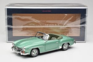Mercedes 190 SL W121 Verde Deschis Metalizat Norev 1:18 183401 Metal - imaginea 9 din 9