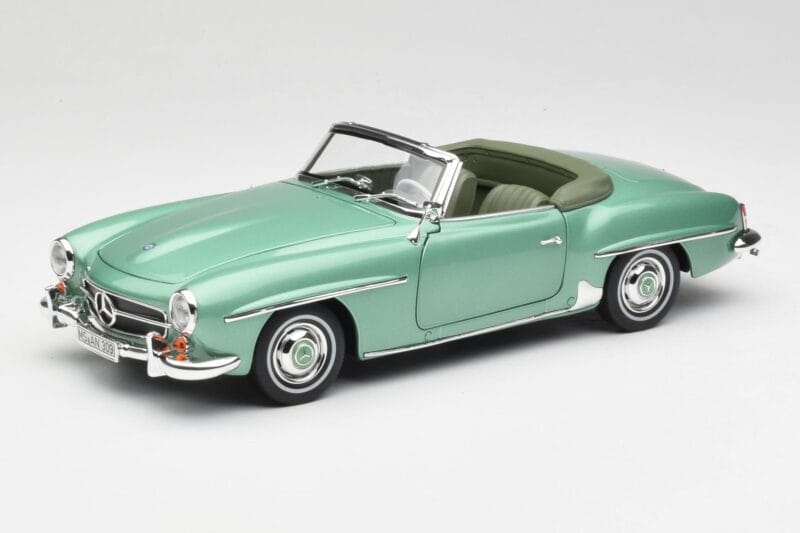 Mercedes 190 SL W121 Verde Deschis Metalizat Norev 1:18 183401 Metal