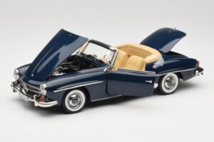 Mercedes 190 SL W121 Middle Blue Norev 1:18 183403 Metal - imaginea 2 din 8