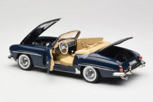Mercedes 190 SL W121 Middle Blue Norev 1:18 183403 Metal - imaginea 5 din 8