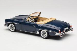 Mercedes 190 SL W121 Middle Blue Norev 1:18 183403 Metal - imaginea 7 din 8