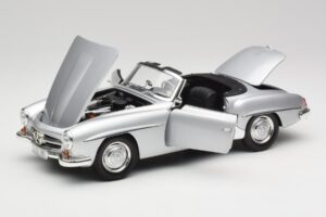 Mercedes 190 SL W121 Argintiu Gri Minichamps 1:18 100037031 Metal - imaginea 2 din 8