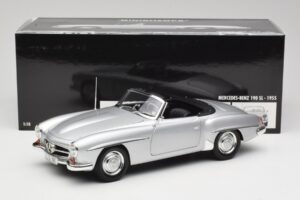 Mercedes 190 SL W121 Argintiu Gri Minichamps 1:18 100037031 Metal - imaginea 8 din 8