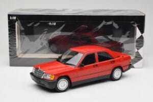 Mercedes 190E W201 Roșu Minichamps 1:18 155037000 Metal - imaginea 6 din 6